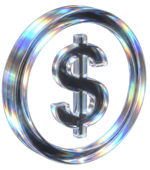 Dollar glass coin